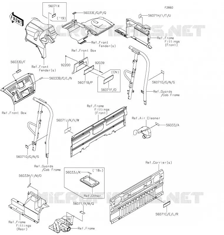 LABELS Kawasaki SSV 1000 2020 MULE PRO-DX  KAF1000ELF