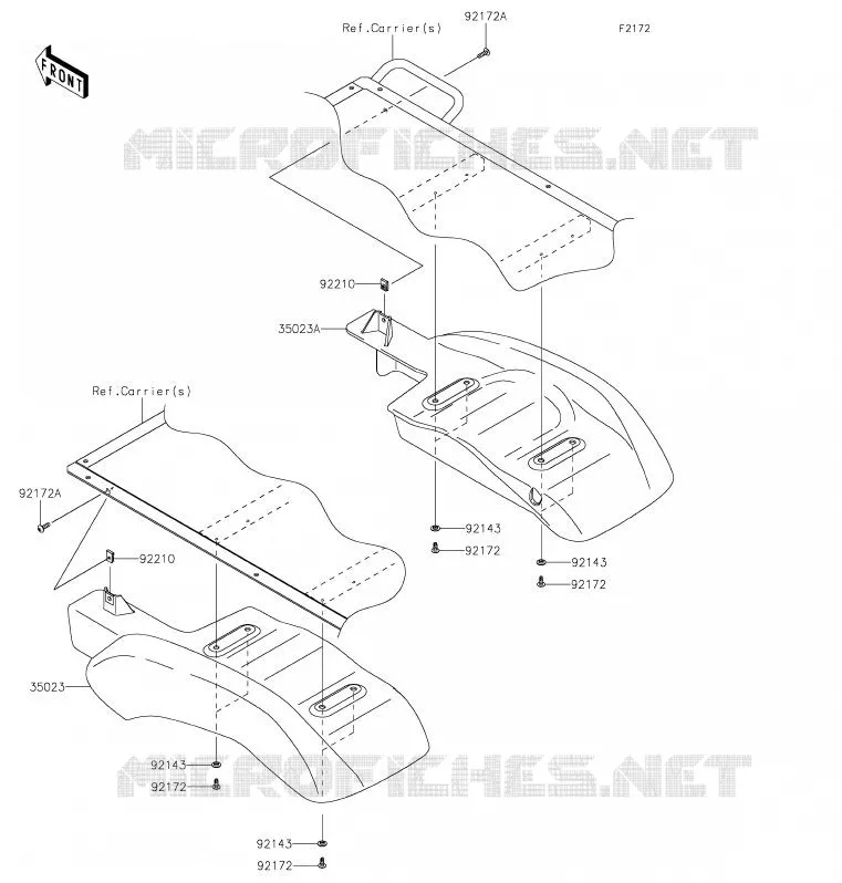 REAR FENDER Kawasaki SSV 400 2020 MULE SX  KAF400JLF
