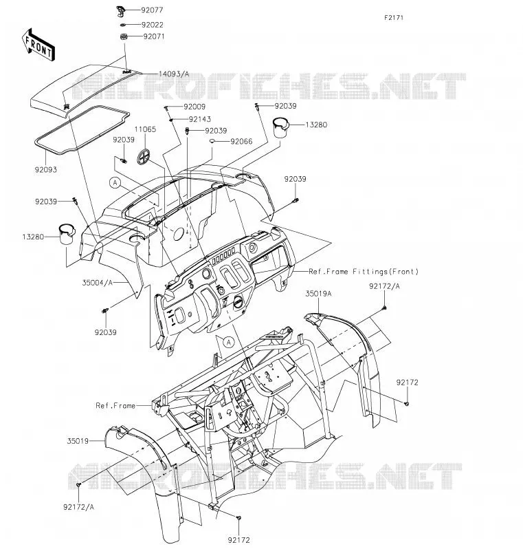 FRONT FENDER Kawasaki SSV 400 2020 MULE SX  KAF400JLF