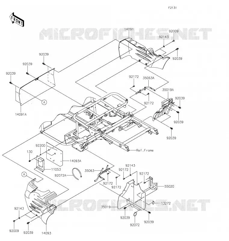 FRAME PARTS(ARRI&Egrave;RE) Kawasaki SSV 400 2020 MULE SX  KAF400RLF