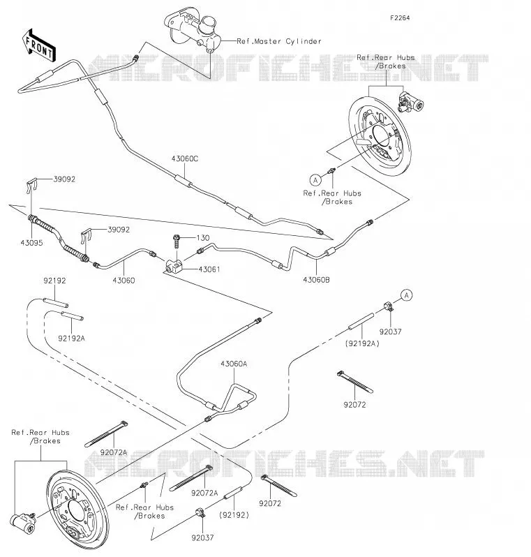REAR BRAKE PIPE Kawasaki SSV 400 2020 MULE SX  KAF400RLF