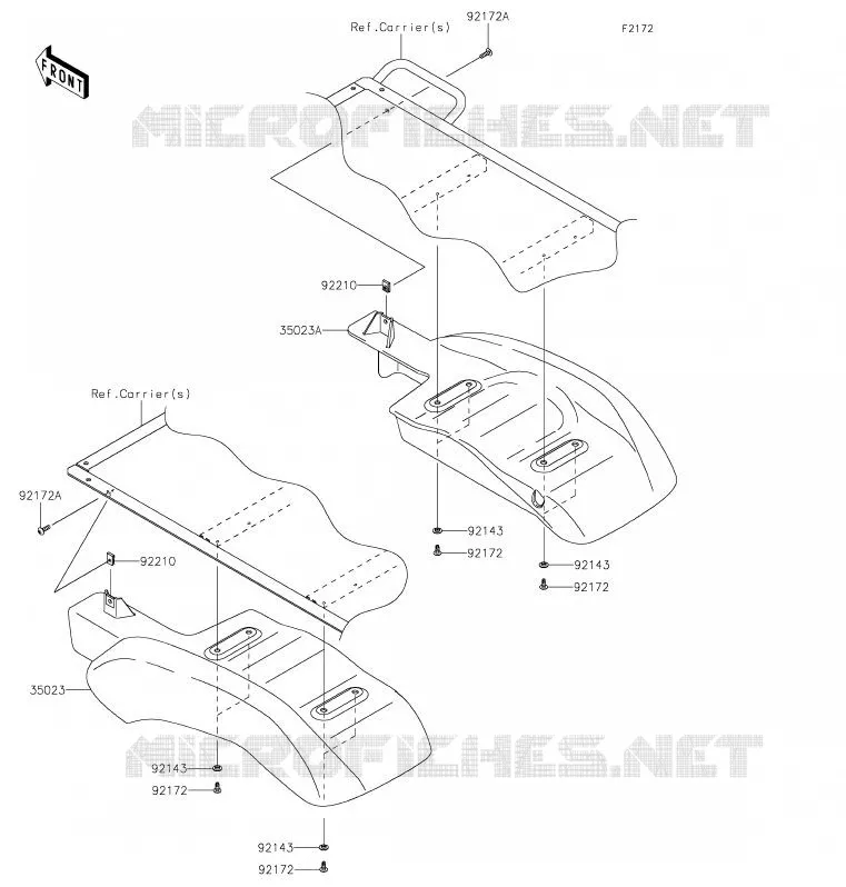 REAR FENDER Kawasaki SSV 400 2020 MULE SX  KAF400SLF