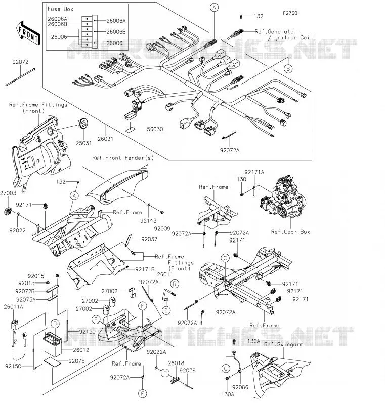 CHASSIS ELECTRICAL EQUIPMENT Kawasaki SSV 400 2020 MULE SX  KAF400WLF