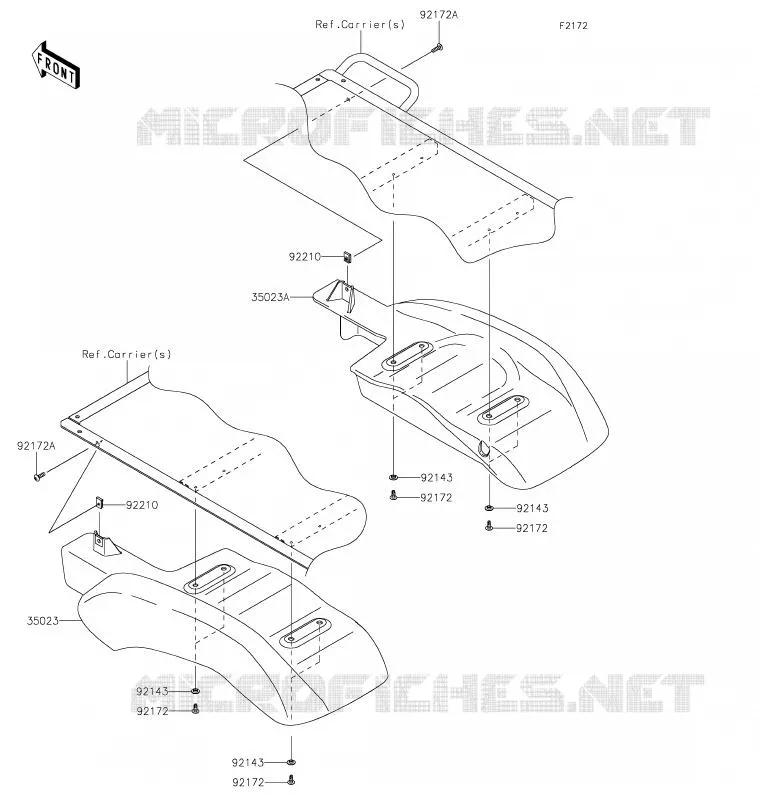 REAR FENDER Kawasaki SSV 400 2020 MULE SX  KAF400WLF
