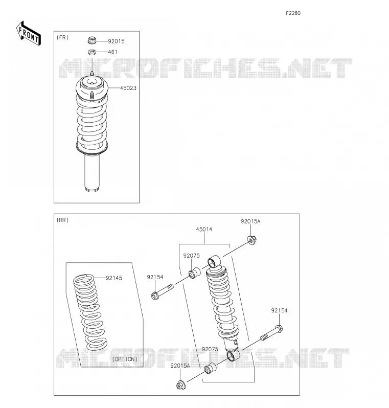 SUSPENSION - SHOCK ABSORBER Kawasaki SSV 400 2020 MULE SX  KAF400WLF