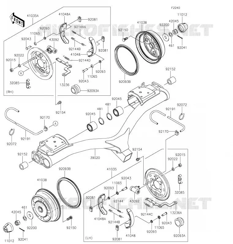 REAR HUB - BRAKE Kawasaki SSV 620 2020 MULE 4010 4X4  KAF620MLF