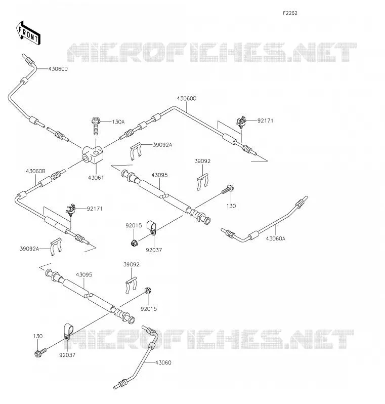 BRAKE PIPE Kawasaki SSV 620 2020 MULE 4000  KAF620PLF