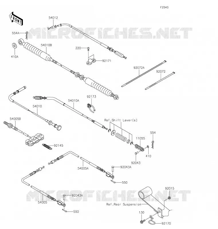 CABLES Kawasaki SSV 620 2020 MULE 4000  KAF620PLF