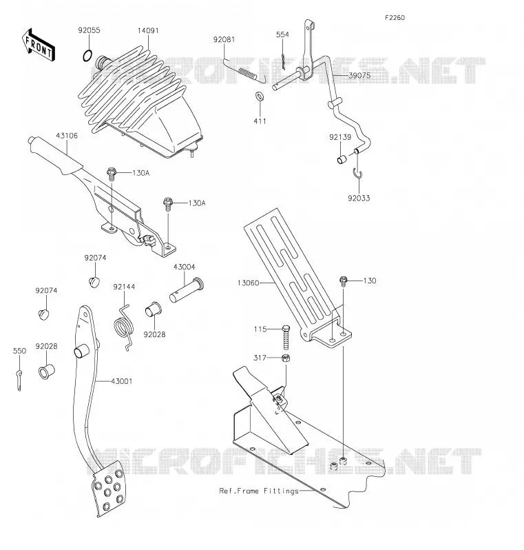 BRAKE PEDAL - THROTTLE LEVER Kawasaki SSV 620 2020 MULE 4010 TRANS 4X4  KAF620RLF