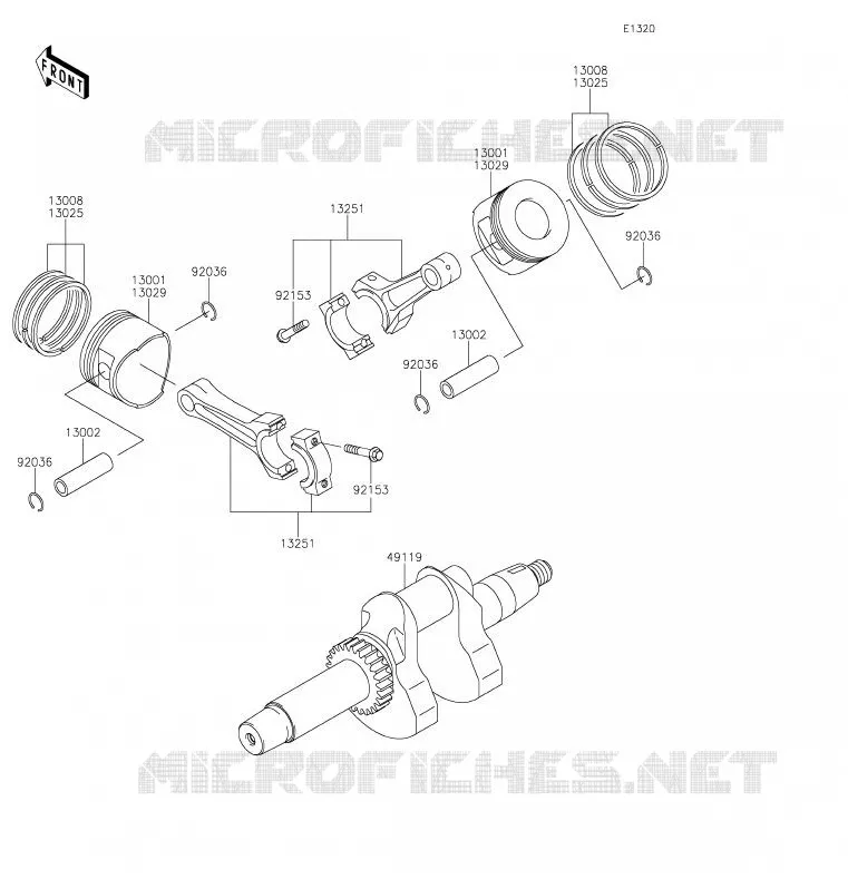 CRANKSHAFT - PISTON Kawasaki SSV 620 2020 MULE 4010 TRANS 4X4  KAF620RLF