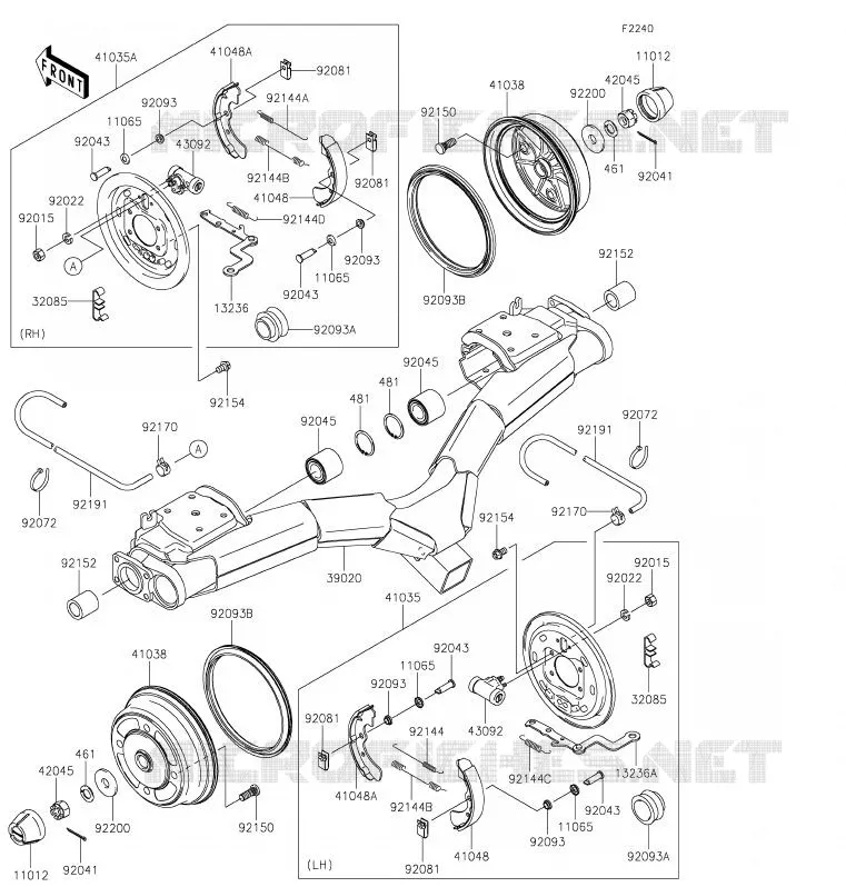 REAR HUB - BRAKE Kawasaki SSV 620 2020 MULE 4000 TRANS  KAF620WLF