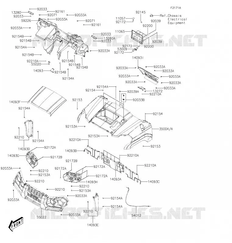 FRONT FENDER Kawasaki SSV 700 2020 MULE PRO-MX  KAF700CLF