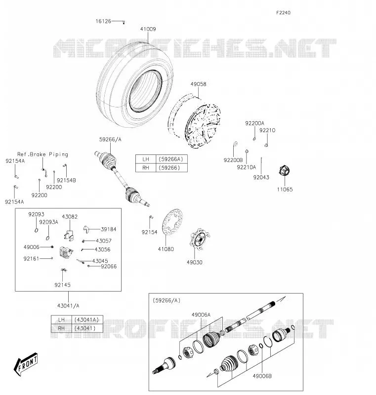 REAR HUB - BRAKE Kawasaki SSV 700 2020 MULE PRO-MX  KAF700CLF