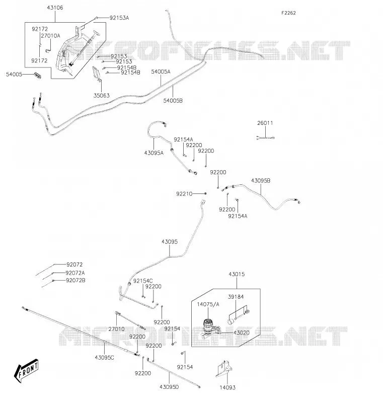 BRAKE PIPE Kawasaki SSV 700 2020 MULE PRO-MX  KAF700DLF