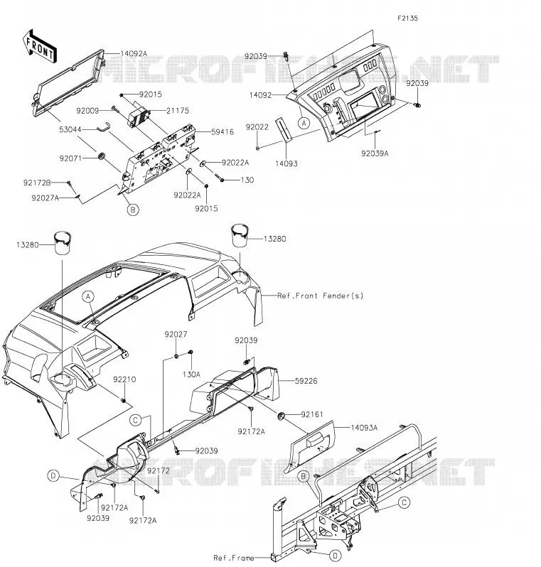 FRONT BOX Kawasaki SSV 820 2020 MULE PRO-FXT  KAF820BLF