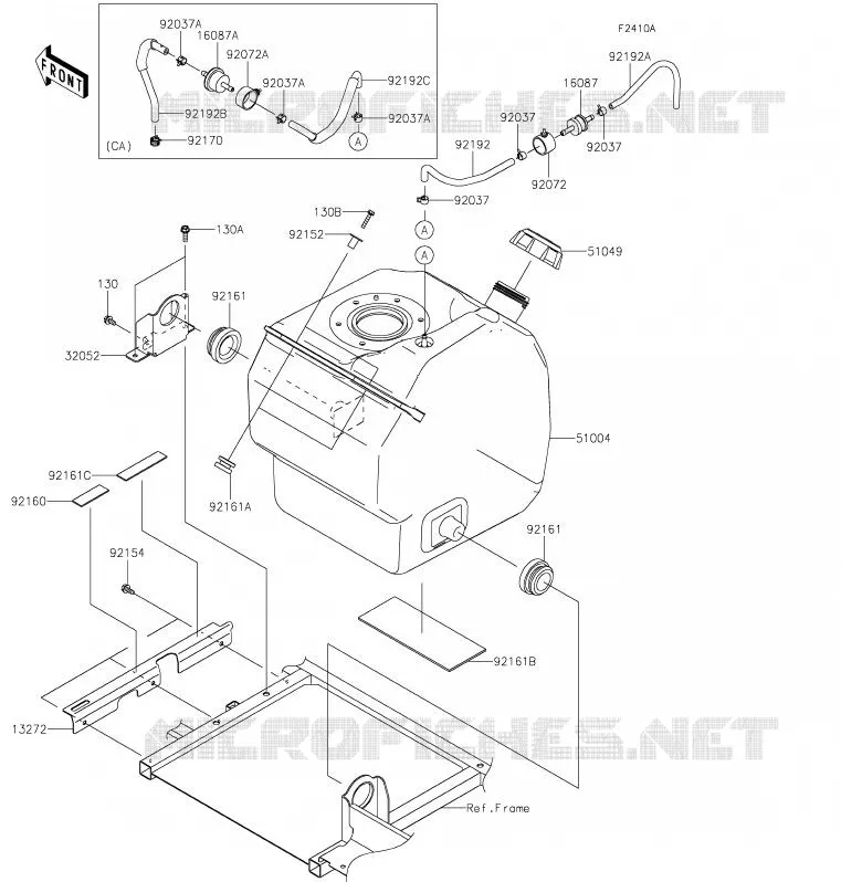 FUEL TANK Kawasaki SSV 820 2020 MULE PRO-FXT  KAF820BLF