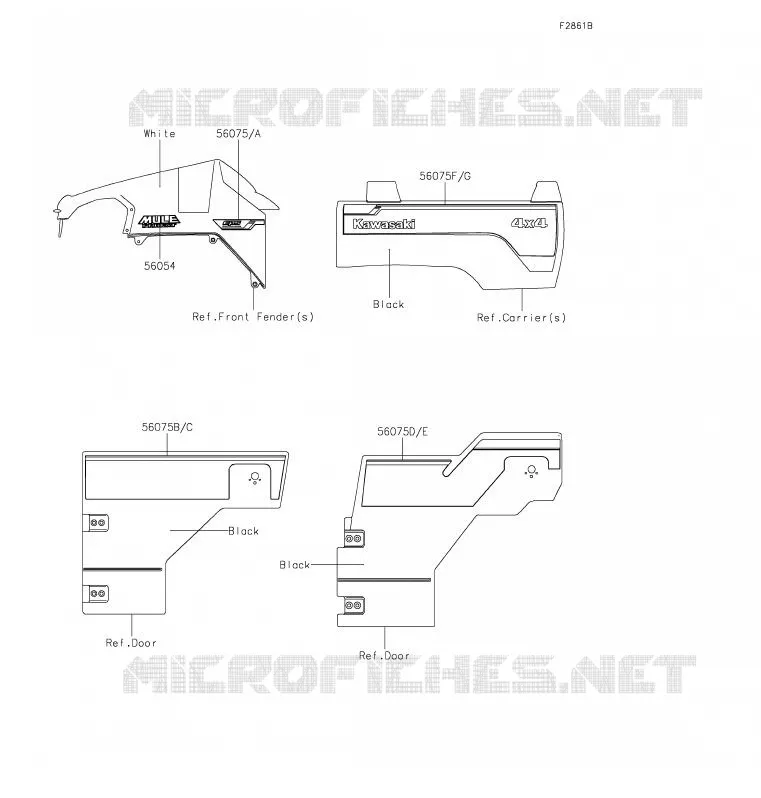 STICKER(WHITE) Kawasaki SSV 820 2020 MULE PRO-FXT  KAF820BLF