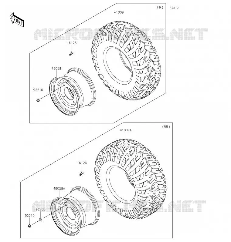 WHEELS - TIRES Kawasaki SSV 820 2020 MULE PRO-FXT  KAF820BLF