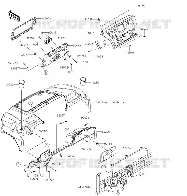 FRONT BOX Kawasaki SSV 820 2020 MULE PRO-FX  KAF820FLF
