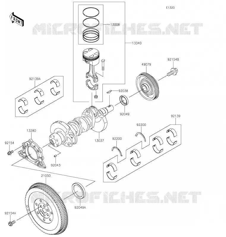 CRANKSHAFT - PISTON Kawasaki SSV 820 2020 MULE PRO-FX  KAF820FLF