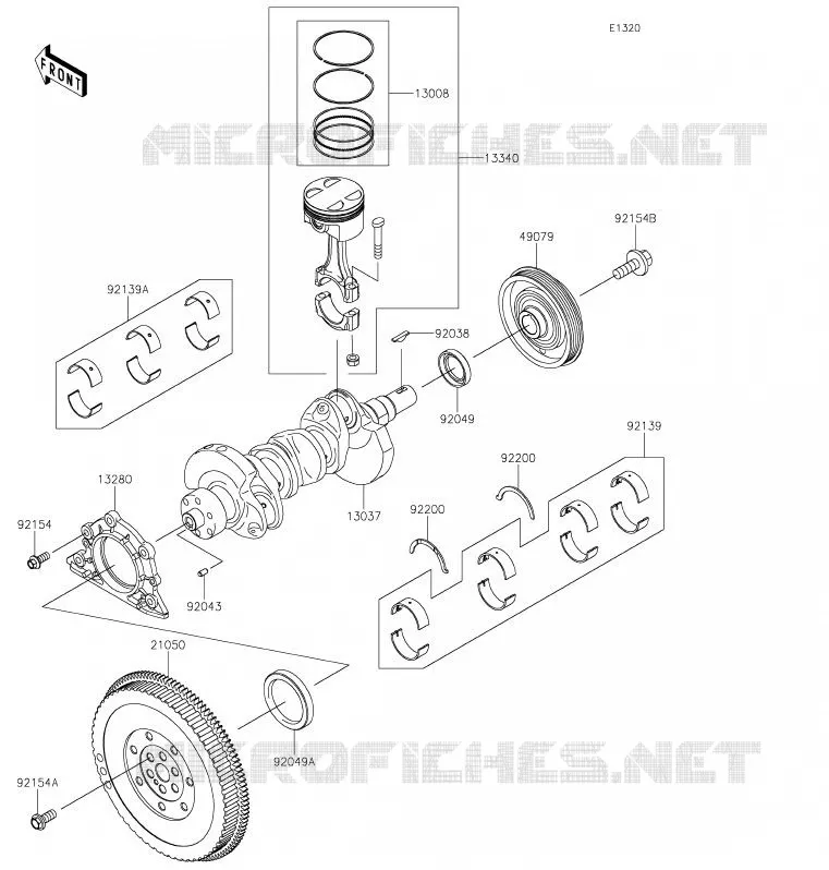 CRANKSHAFT - PISTON Kawasaki SSV 820 2020 MULE PRO-FXT  KAF820JLF