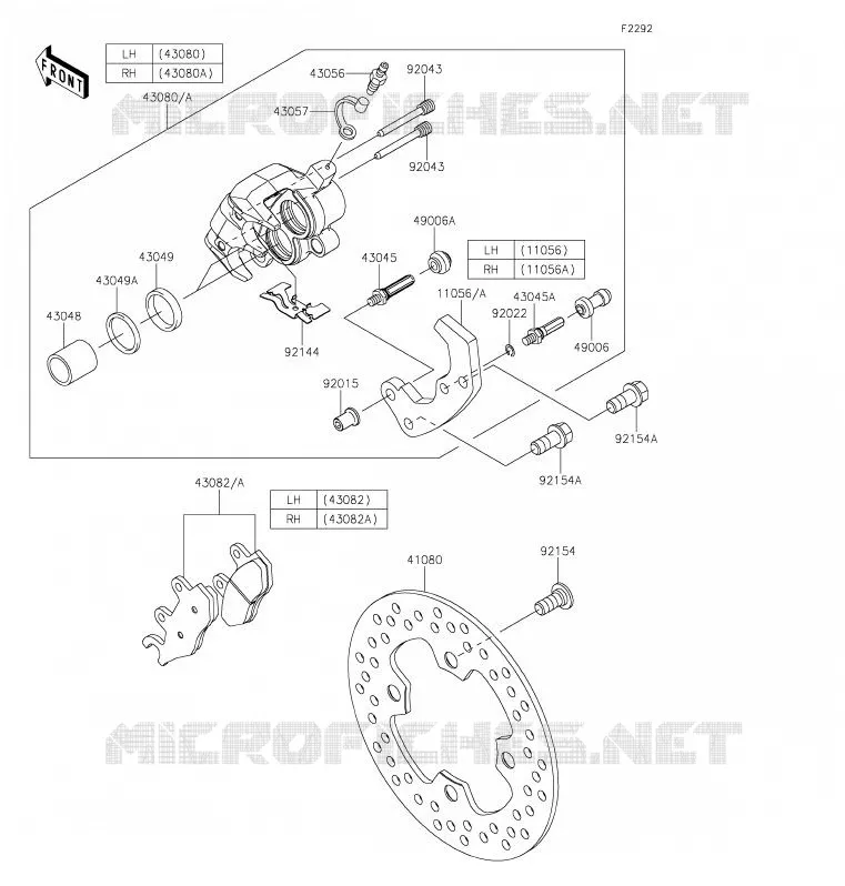 FRONT BRAKE Kawasaki SSV 820 2020 MULE PRO-FXR  KAF820KLF