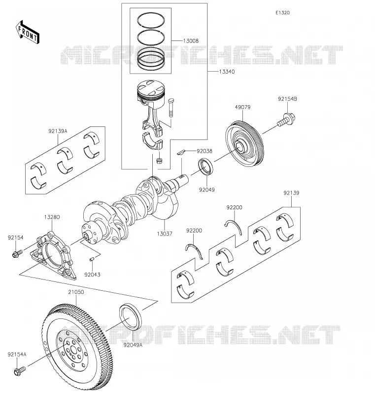CRANKSHAFT - PISTON Kawasaki SSV 820 2020 MULE PRO-FXR  KAF820KLF