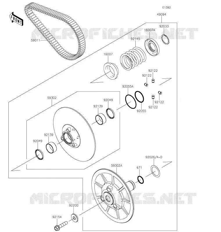 DRIVE CONVERTER - BELT Kawasaki SSV 820 2020 MULE PRO-FXR  KAF820KLF
