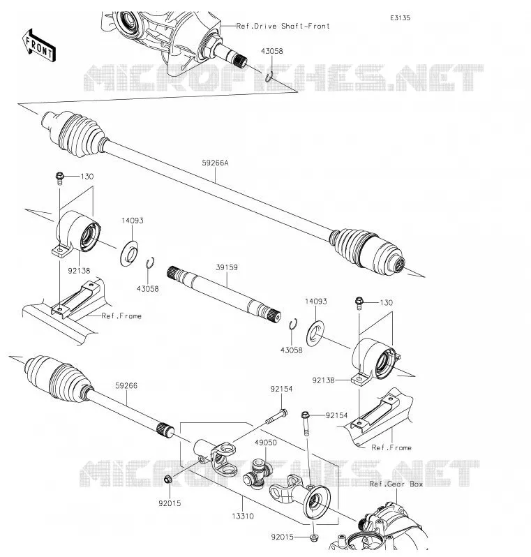 DRIVE SHAFT(H&Eacute;LICE) Kawasaki SSV 820 2020 MULE PRO-FXR  KAF820KLF