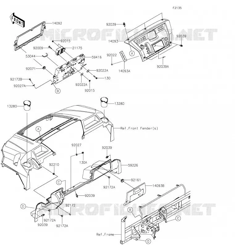 FRONT BOX Kawasaki SSV 820 2020 MULE PRO-FXR  KAF820KLF