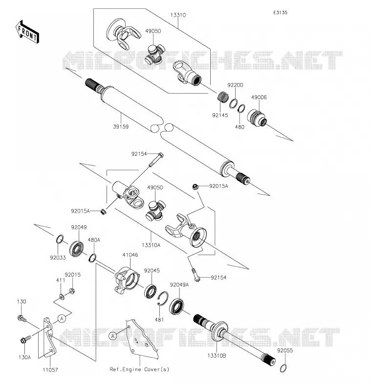 DRIVE SHAFT(H&Eacute;LICE) Kawasaki SSV 1000 2020 TERYX KRX 1000  KRF1000ALF