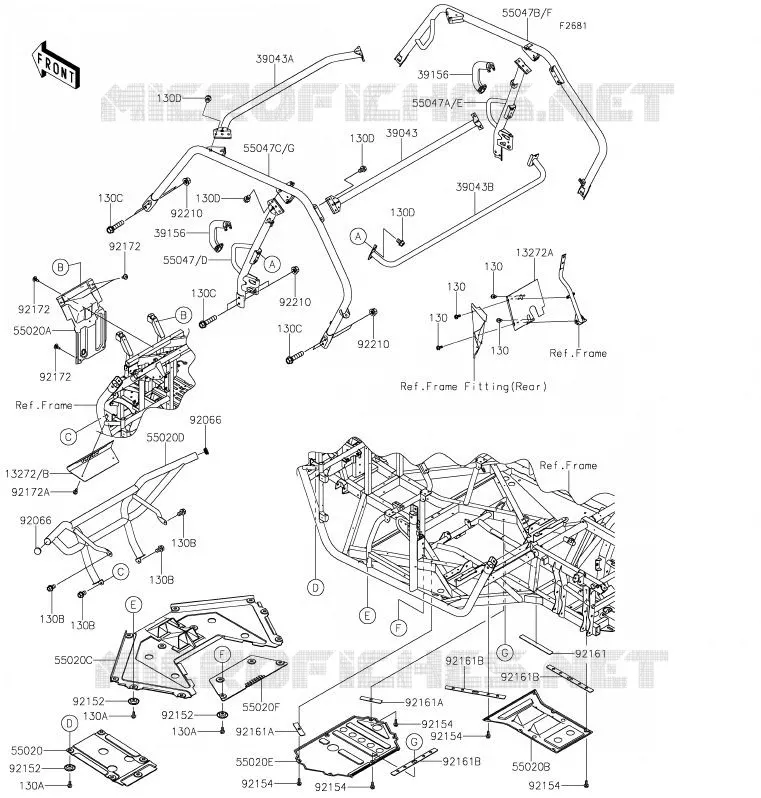 PROTECTION - CHASSIS CAB Kawasaki SSV 800 2020 TERYX  KRF800FLF