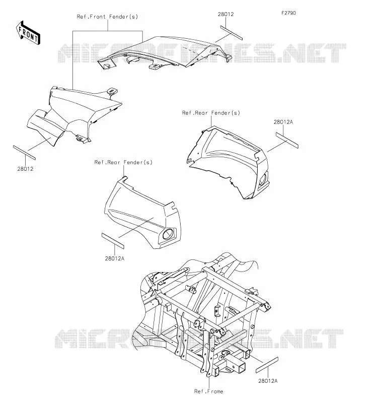 REFLECTOR(CN) Kawasaki SSV 800 2020 TERYX  KRF800FLF