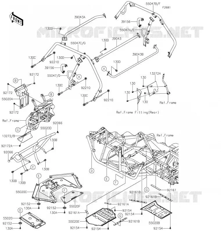 PROTECTION - CHASSIS CAB Kawasaki SSV 800 2020 TERYX  KRF800HLF