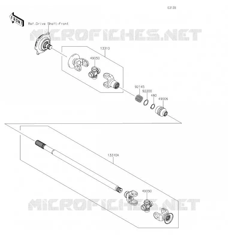 DRIVE SHAFT(H&Eacute;LICE) Kawasaki SSV 800 2020 TERYX4  KRT800FLF