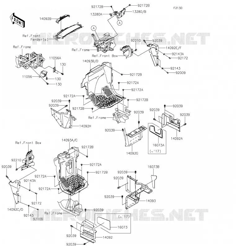 FRAME PARTS(AVANT) Kawasaki SSV 800 2020 TERYX4  KRT800FLF