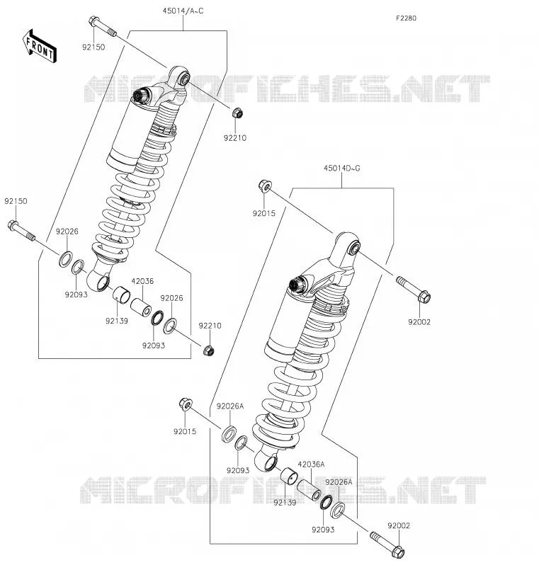 SUSPENSION - SHOCK ABSORBER Kawasaki SSV 800 2020 TERYX4  KRT800FLF