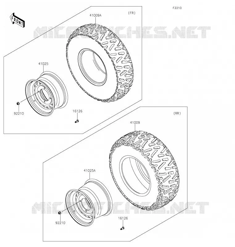 WHEELS - TIRES Kawasaki SSV 800 2020 TERYX4  KRT800FLF