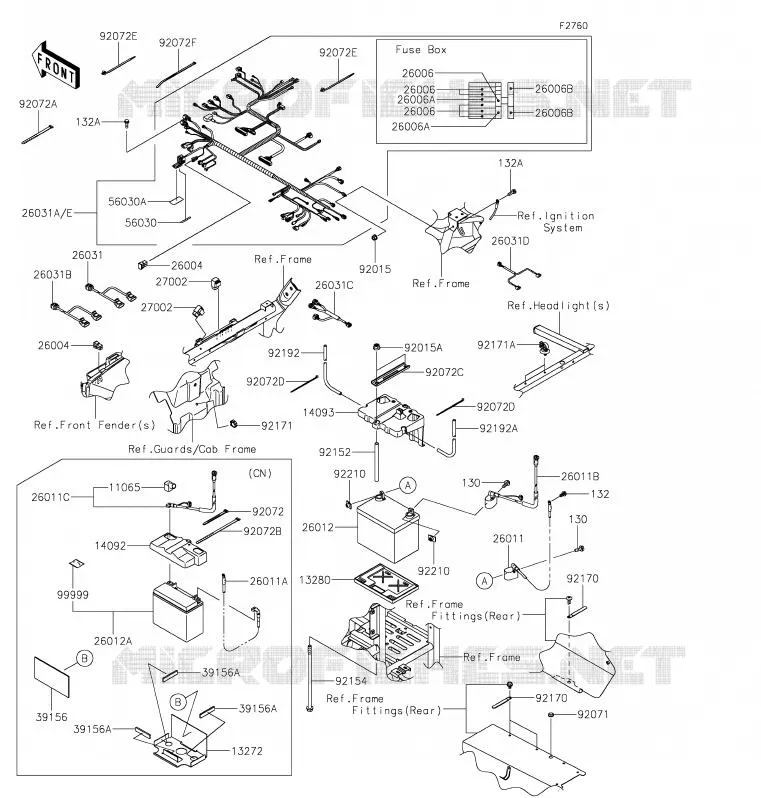 CHASSIS ELECTRICAL EQUIPMENT Kawasaki SSV 800 2020 TERYX4  KRT800GLF