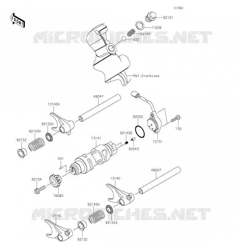 GEAR CHANGE DRUM - SHIFT FORKS Kawasaki SSV 800 2020 TERYX4  KRT800GLF