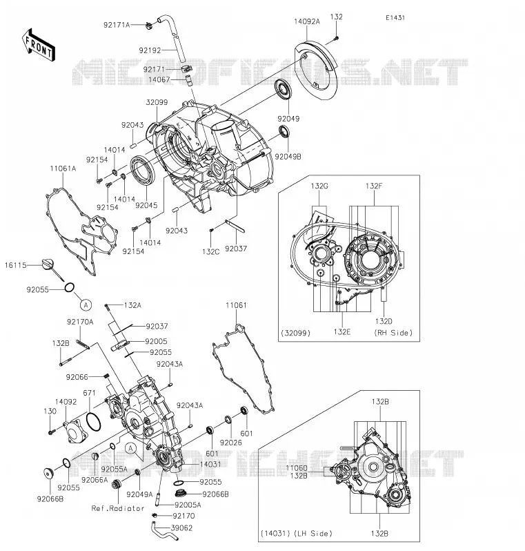 ENGINE COVERS Kawasaki SSV 800 2020 TERYX4  KRT800GLF