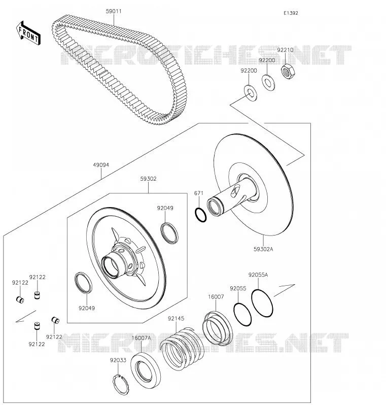DRIVE CONVERTER - BELT Kawasaki SSV 800 2020 TERYX4  KRT800GLFA