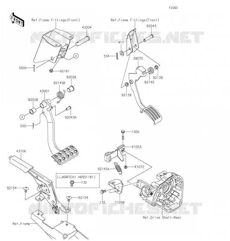 BRAKE PEDAL - THROTTLE LEVER Kawasaki SSV 800 2020 TERYX4  KRT800HLF