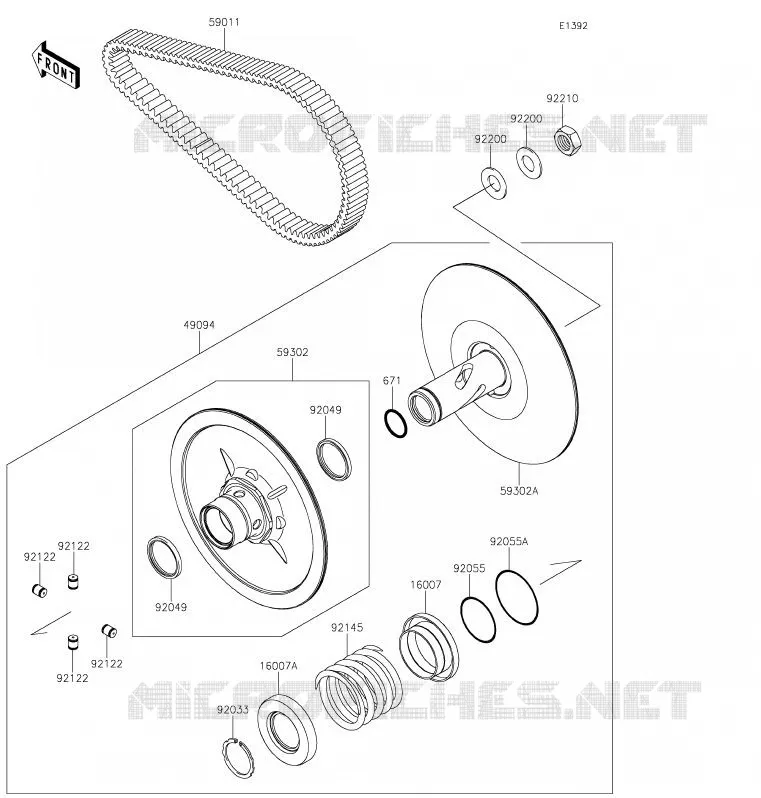 DRIVE CONVERTER - BELT Kawasaki SSV 800 2020 TERYX4  KRT800HLF
