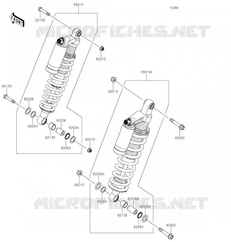 SUSPENSION - SHOCK ABSORBER Kawasaki SSV 800 2020 TERYX4  KRT800HLF