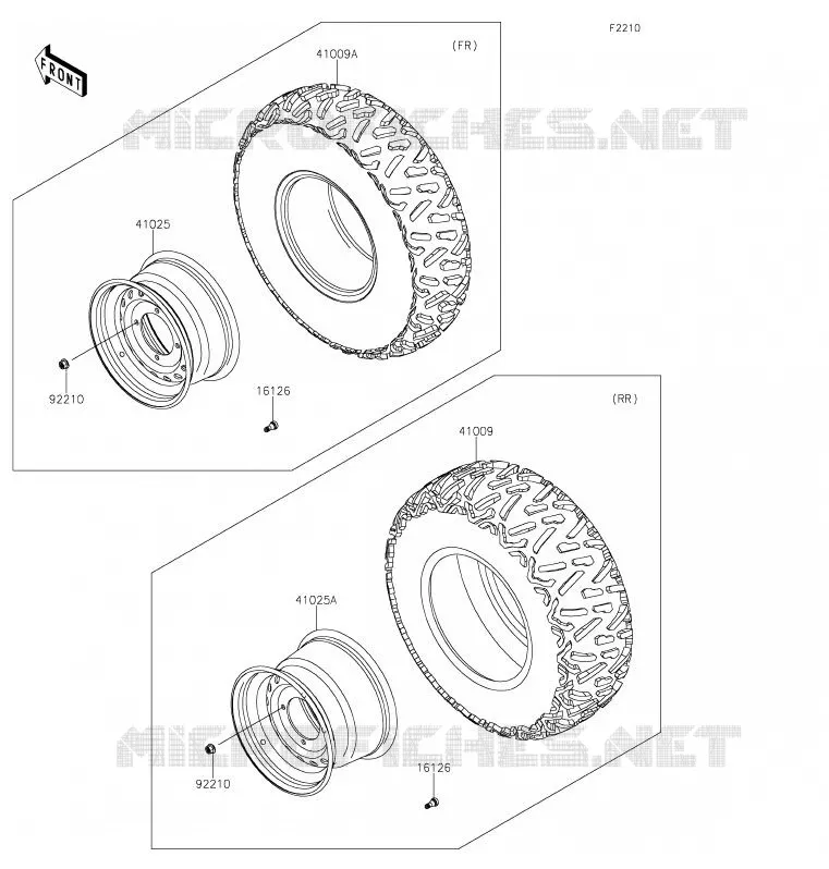 WHEELS - TIRES Kawasaki SSV 800 2020 TERYX4  KRT800HLF