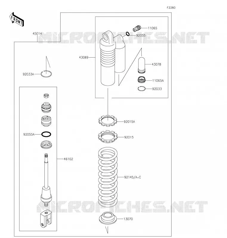 SUSPENSION - SHOCK ABSORBER Kawasaki TOUT-TERRAIN 100 2020 KX100  KX100FLF