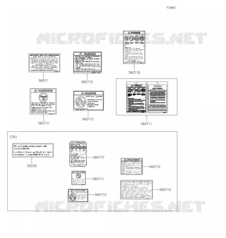 LABELS Kawasaki QUAD 90 2021 KFX90  KSF90AMFNN
