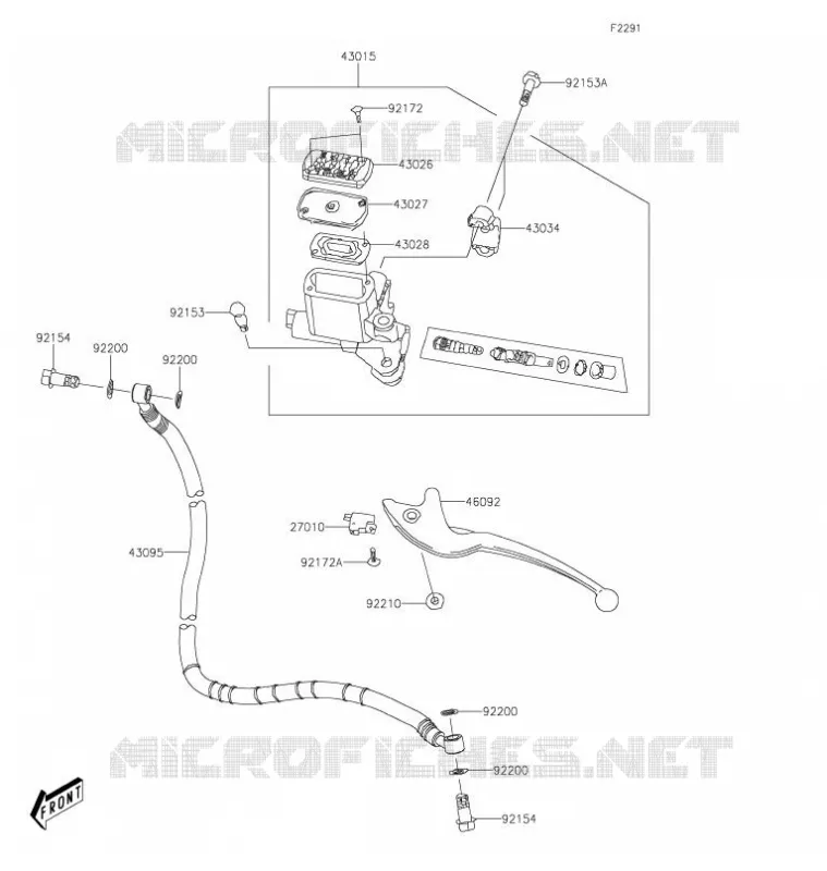 FRONT MASTER CYLINDER Kawasaki QUAD 90 2021 KFX90  KSF90AMFNN