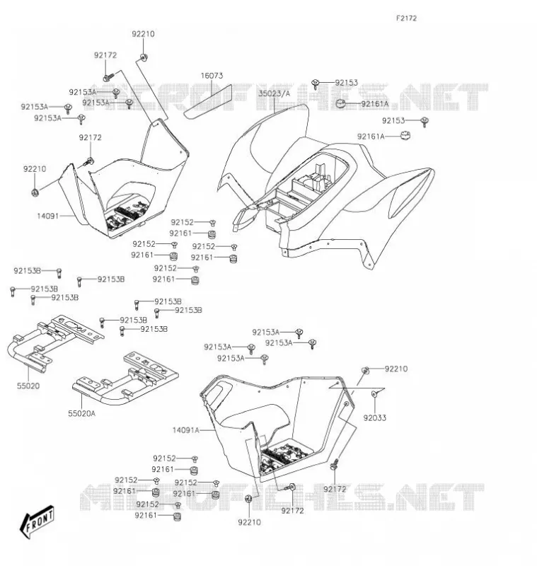 REAR FENDER Kawasaki QUAD 90 2021 KFX90  KSF90AMFNN
